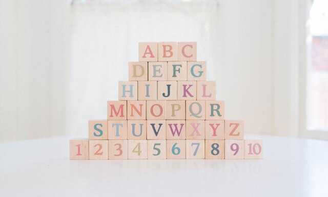 Alphabet Color Building Blocks Natural & Organic Wooden Toy Boho Nursery Pastels - image 1
