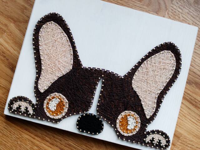 French Bulldog String Art Wood Sign, Custom Dog Decor - image 1