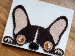 French Bulldog String Art Wood Sign, Custom Dog Decor - thumbnail 1