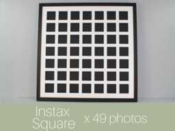 Instax Square Multi Aperture Wooden Photo Frame. Holds Forty-Nine 62mmx62mm Sized Photos. 60x60cm. Shows Only - Not Border - thumbnail 1