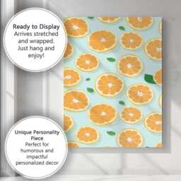 Fresh Orange Slice Citrus Repeat Pattern Canvas Wall Art Print Decor Picture Ready To Hang - thumbnail 3