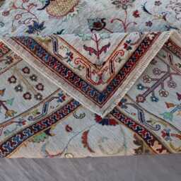 Natural Bidjar Rug 7x10 Taupe Beige Afghan Hand Knotted Wool Oriental Area Rug, Floral Sultani Dining Table Carpet, Living Room - thumbnail 4