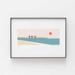 Aberavon Beach Print, Print Traeth Aberafan, Gower Peninsula, Gwyr, Welsh Travel Art, Port Talbot Steelworks - thumbnail 2