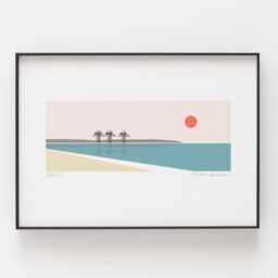 Aberavon Beach Print, Print Traeth Aberafan, Gower Peninsula, Gwyr, Welsh Travel Art, Port Talbot Steelworks - thumbnail 1