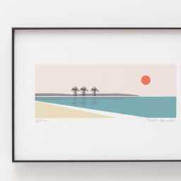 Aberavon Beach Print, Print Traeth Aberafan, Gower Peninsula, Gwyr, Welsh Travel Art, Port Talbot Steelworks - thumbnail 3