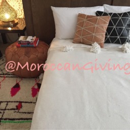 "Moroccan Pom Blanket - Throw With Blanket Bed Spread Bedding Cotton /79""Wx118" - thumbnail 2