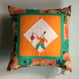 Asian Themed Pillows, Man -Woman Vintage Graphic Fabric Pillow - thumbnail 2