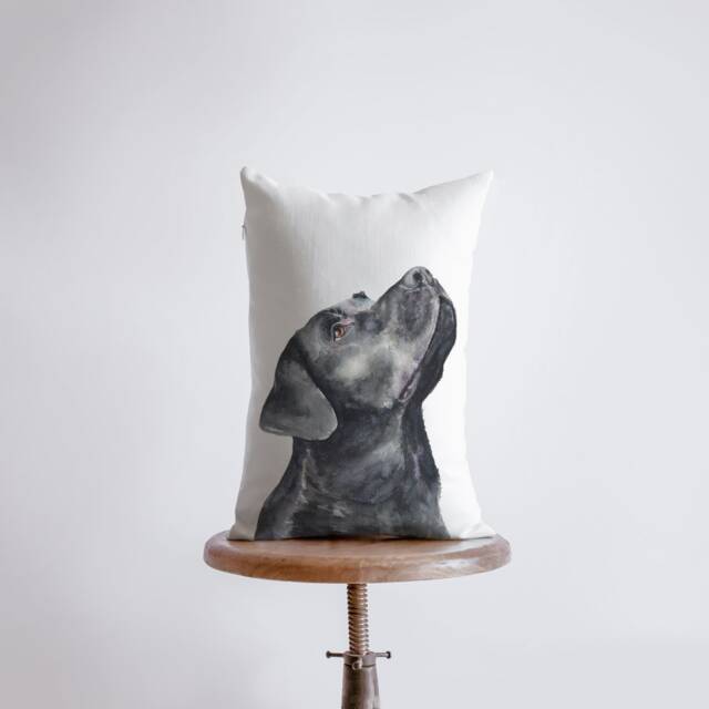 Black Lab - Watercolor Labrador Retriever 12x18 Pillow Cover Dogs Home D??cor Custom Dog Lover Gift Mom - image 1