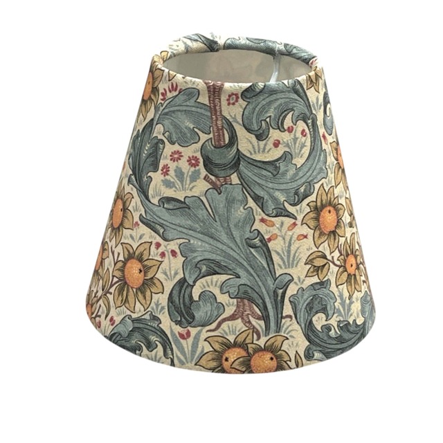 William Morris Orchid Tourmaline Fabric Candle Clip Lampshade, Handmade UK Designer, Chandelier Lampshades, On Lampshade - image 1