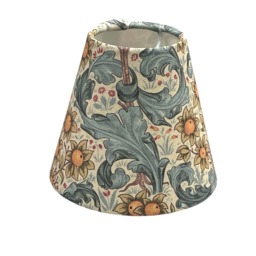 William Morris Orchid Tourmaline Fabric Candle Clip Lampshade, Handmade UK Designer, Chandelier Lampshades, On Lampshade - thumbnail 1