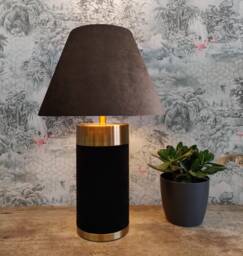 Brown Steeply Tapered Lampshade in Velvet, Conical Lamp Shade