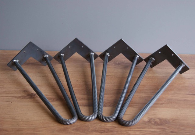 4x Rebar Hairpin Legs 12 Mm Rod - 1/2 Inches All Sizes - Diy, Furniture Feet, Bench - Set Of 4 - image 1