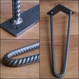 4x Rebar Hairpin Legs 12 Mm Rod - 1/2 Inches All Sizes - Diy, Furniture Feet, Bench - Set Of 4 - thumbnail 2