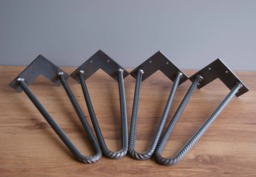 4x Rebar Hairpin Legs 12 Mm Rod - 1/2 Inches All Sizes - Diy, Furniture Feet, Bench - Set Of 4 - thumbnail 1