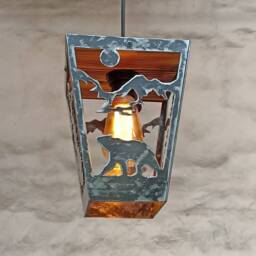 Rustic Pendant Light - Bear Cabin Ceiling Lights Log House Lighting Lodge Lights - thumbnail 2