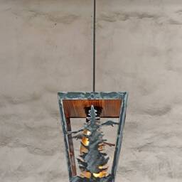 Rustic Pendant Light - Bear Cabin Ceiling Lights Log House Lighting Lodge Lights - thumbnail 3