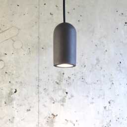 Black Concrete Cylinder Pendant Light - Handmade Modern Lighting - thumbnail 3