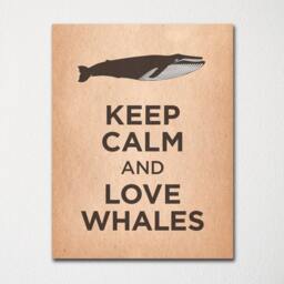 Keep Calm & Love Whales - Fine Art Print Choice Of Color Purchase 3 Receive 1 Free Custom Prints Available Upon Request - thumbnail 1