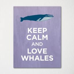 Keep Calm & Love Whales - Fine Art Print Choice Of Color Purchase 3 Receive 1 Free Custom Prints Available Upon Request - thumbnail 2