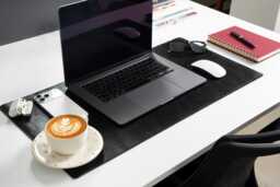 Leather Desk Mat, Mouse & Keyboard Pad, Office Decor - thumbnail 1