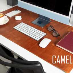 Leather Desk Mat, Mouse & Keyboard Pad, Office Decor - thumbnail 4