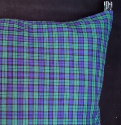 Blue Tartan Cushion Cover Fits 18 - thumbnail 2