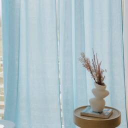 Sky Blue Daytime Tunnel Top Or Tie Curtain Set Of 2 - thumbnail 2