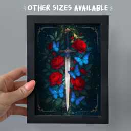 Framed Quicksilver Bookshelf Decor, Romantasy Art Print, Bookish Smut Gift, Kingfisher - thumbnail 1