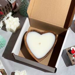 Heart Candle Home Decor Aesthetic Wood Bowl - Gift For Her Mother's Day Love Birthday Wedding House Warming Mom - thumbnail 2