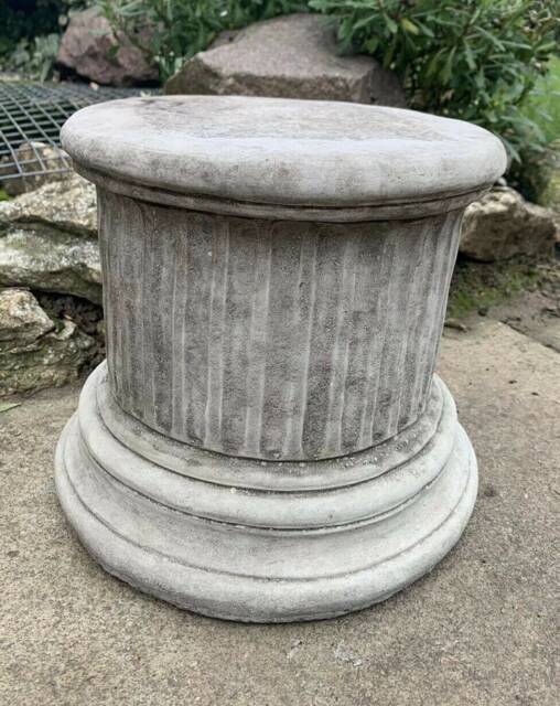 stone Garden Round Solid Heavy Plinth Column Pedestal Ornament - image 1