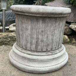 stone Garden Round Solid Heavy Plinth Column Pedestal Ornament - thumbnail 2