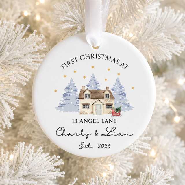 First Christmas New Home Bauble 2026, Personalised Ornament, Housewarming Gift For Couple, House Decoration - image 1