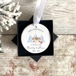 First Christmas New Home Bauble, Couple Gifts, Gifts For Friends, Housewarming Gift, House Ornament, Moving in Gift - thumbnail 1