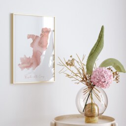 Republic Of The Congo Map Pink & Gold Wall Art Print - thumbnail 3
