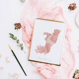 Republic Of The Congo Map Pink & Gold Wall Art Print - thumbnail 2