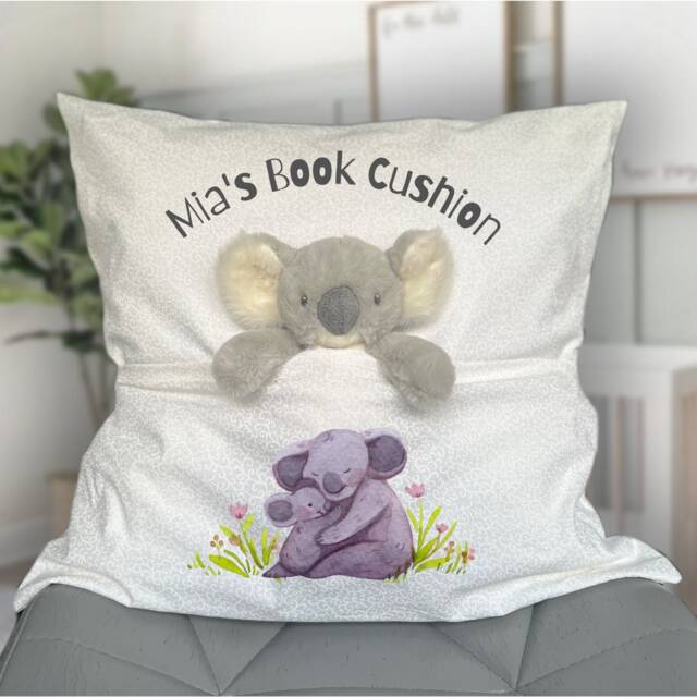Children's Reading Cushion, Personalised Cushions, Children's, Koala Soft Toy Gift - image 1