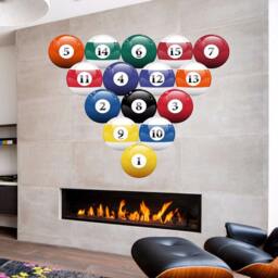 Billiard Full Color Decal, Pool Balls Board Color Sticker, Wall Art Cn 098 - thumbnail 2