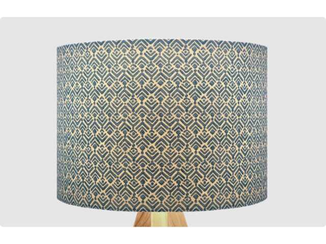 Teal Blue Beige Geometric Lampshade, Table Floor Lamp/Ceiling Pendant, Small Medium Large, 15cm 20cm 25cm 30cm 35cm 40cm, Drum Light Shade - image 1