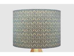 Teal Blue Beige Geometric Lampshade, Table Floor Lamp/Ceiling Pendant, Small Medium Large, 15cm 20cm 25cm 30cm 35cm 40cm, Drum Light Shade