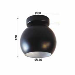 Ball - Minimalist Black Ball Flush Mount Light Stylish Ceiling Fixture For White Interior Ambiance - thumbnail 2