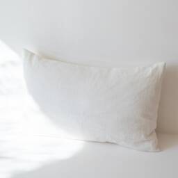 White Linen Pillowcase, Washed Pillow Cover Standard Queen King Euro Custom Sizes - thumbnail 2