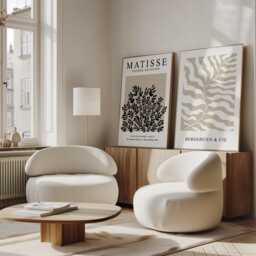 Beige Neutral Matisse Prints Set Of 2 Posters, Poster, Modern Art, Wall Home Decor, Gallery - thumbnail 1