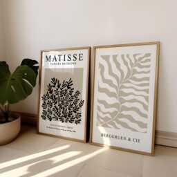 Beige Neutral Matisse Prints Set Of 2 Posters, Poster, Modern Art, Wall Home Decor, Gallery - thumbnail 2