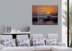 Psalm 621-2 He Is My Fortress & Rock Bible Verse Wall Art Canvas Scripture Home Decor Religious Framed Painting Gifts - thumbnail 1