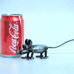 Rat Scrap Metal Sculpture, Handmade Recycled Steel Art, Geek Valentine Gift For Him - thumbnail 2