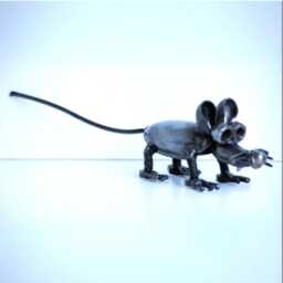 Rat Scrap Metal Sculpture, Handmade Recycled Steel Art, Geek Valentine Gift For Him - thumbnail 1