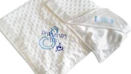 Personalized Music Note Minky Satin Blanket, Custom Embroidered Monogram Musical Baby Shower Gift, Coming Home Photoshoot Prop