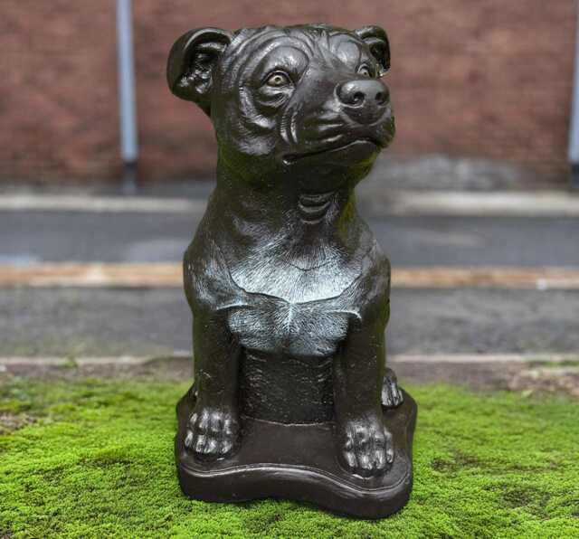 Stone Staffordshire Bull Terrier Statue Concrete Staffy Dog Sculpture Handmade Figurine Outdoor Pet Memorial Realistic Garden Decor - image 1