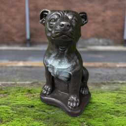 Stone Staffordshire Bull Terrier Statue Concrete Staffy Dog Sculpture Handmade Figurine Outdoor Pet Memorial Realistic Garden Decor - thumbnail 2