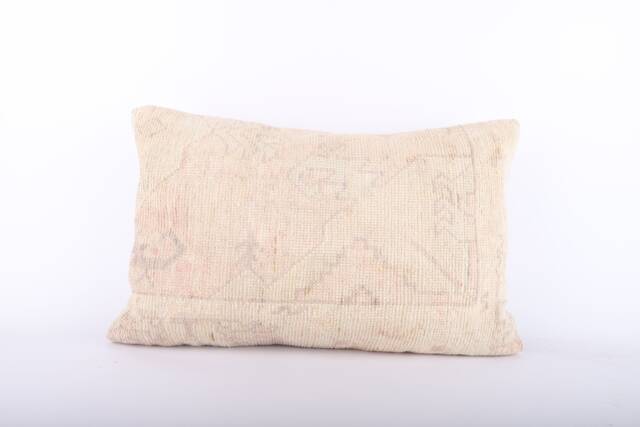 Handmade Turkish Kilim Pillow Cover Vintage Wool, 16x24 - image 1